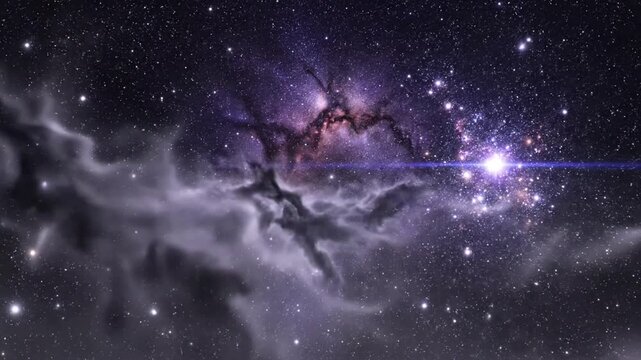 Cosmic Nebulae and Star Fields in Deep Space Captured in Stunning Video Sequence