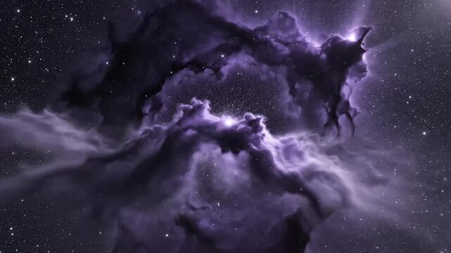 Cosmic Nebula Clouds in Deep Space with Starry Background and Mystical Atmosphere