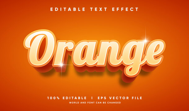 orange vector text effect with modern