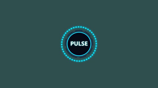 Pulse digital interface element with glowing blue circular hud on a dark background.