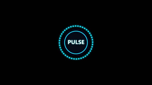 Glowing pulse indicator concept with a blue circular hud element on black background