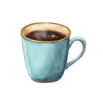 Ceramic Mug with Brown Liquid.