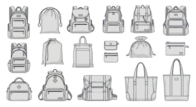 Backpack and Bag Icon Set