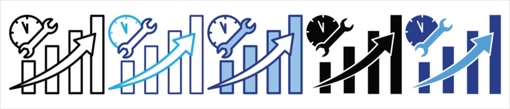 Uptime icon set multiple style collection