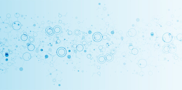 Geometric abstract background with connected line and dots. Futuristic digital background for science and technology. Vector
