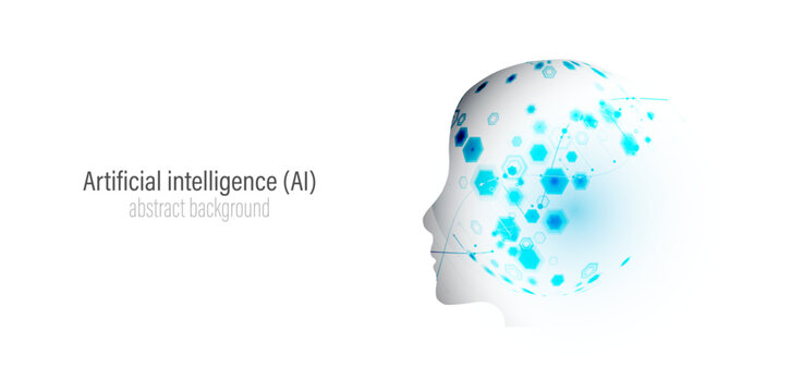 Creative image of AI environment. Scientific medical background.