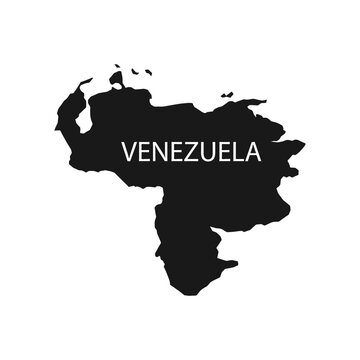 Venezuela Map Black Silhouette in Minimal Vector Style