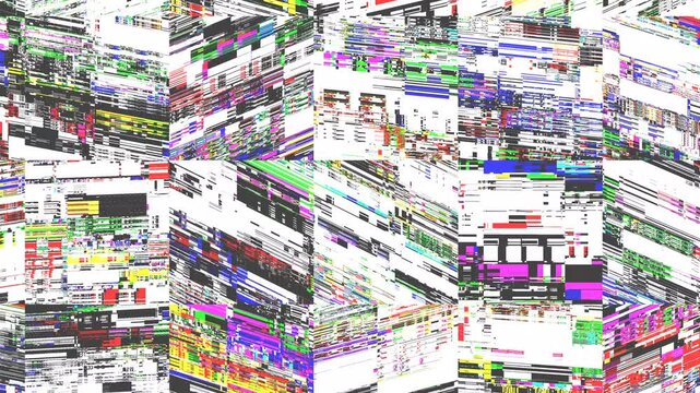 Abstract Digital Glitch Art Background with Distorted Pixels and Corrupted Data Signal.