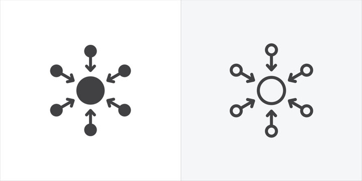 Centralized icon vector sign symbol isolated on white. Stroke and clipart style