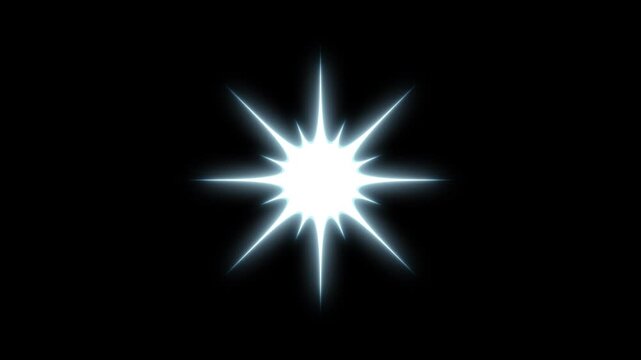 Twinkling stars animation. fast line glitter motion, white cartoon blinking stars, flat vector doodle sparkle, blinking shining light twinkling effect glowing on black screen background. 4k