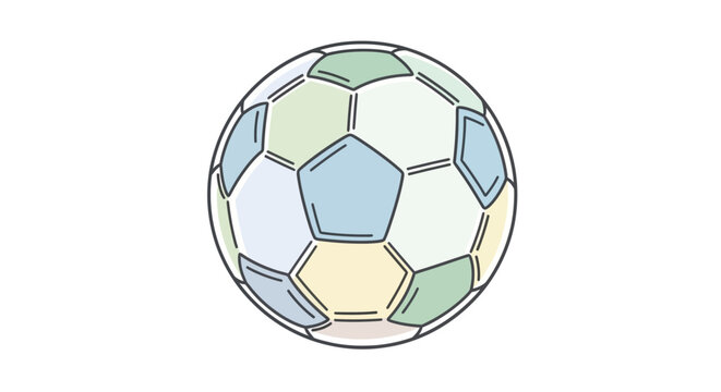Colorful Soccer Ball Closeup Illustration.