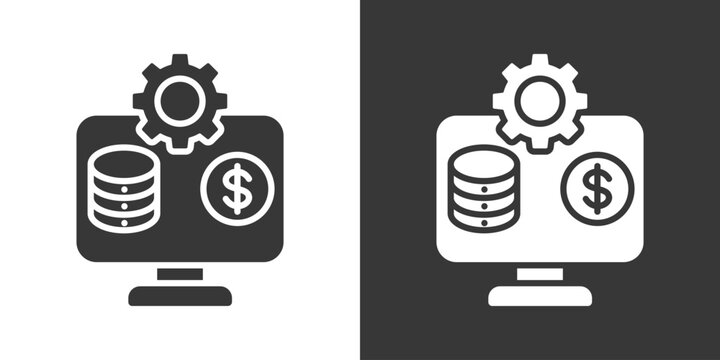 Data Processing Icon Set Vector Collection Isolated In Black And White