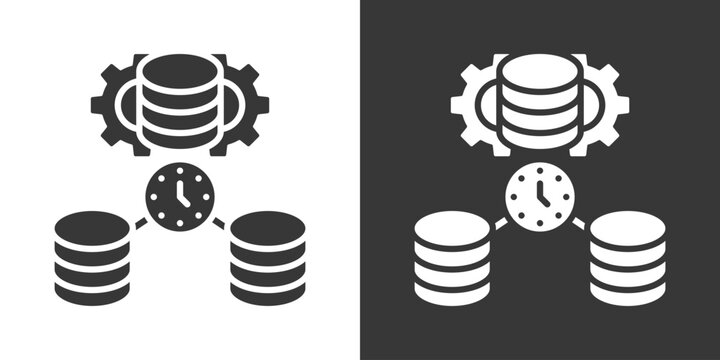 Data Modeling Icon Set Vector Collection Isolated In Black And White