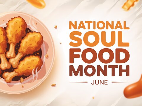 National soul food month celebration with fried chicken on a plate