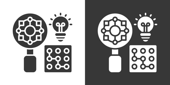 Pattern Recognition Icon Set Vector Collection Isolated In Black And White