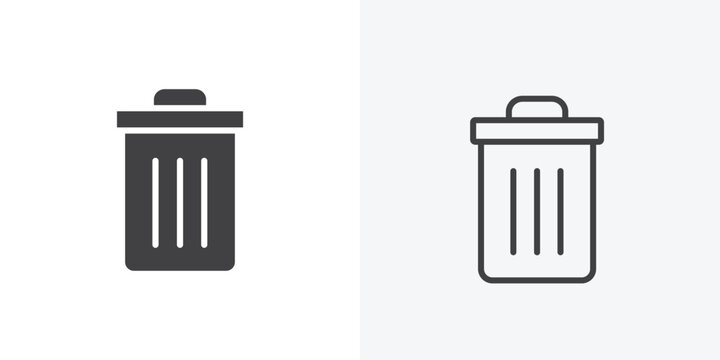 Delete icon vector sign symbol isolated on white. Stroke and clipart style