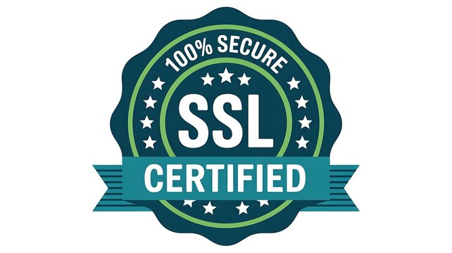 SSL certified, secure, website badge, seal, 100% secure
