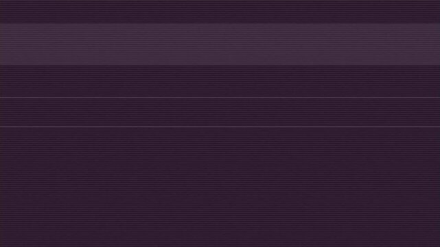 Purple digital signal noise creating a retro aesthetic movement in this cinematic video clip featuring flickering horizontal lines that shift continuously across the dark screen display