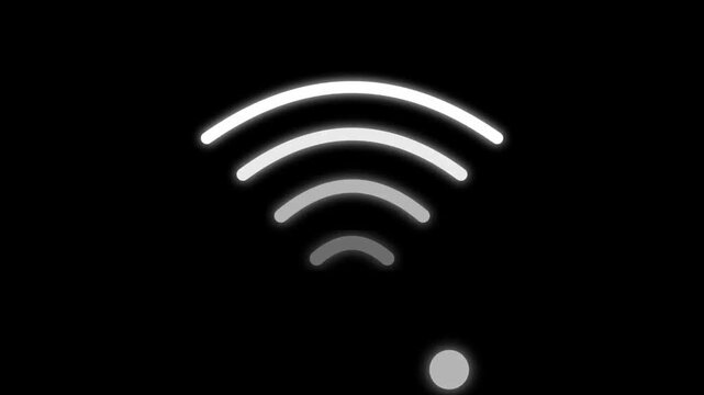 Minimalist Wi-Fi Signal Animation | Glowing Wireless Internet Connection Graphic
