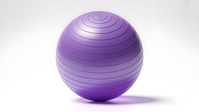Purple exercise ball, fitness equipment, workout gear, rubber stability ball