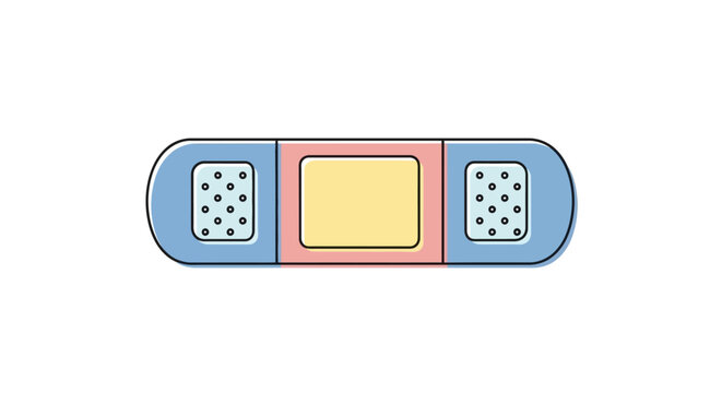 Colorful Band Aid First Aid Sticker.
