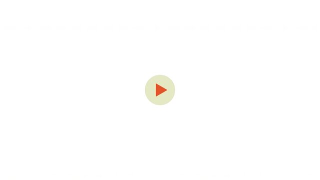 Play pause media player button icon animation with hand cursor pressing on alpha channel