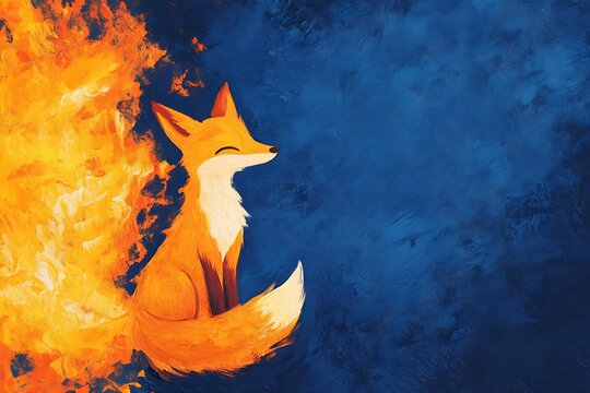 Fox gazing into the blazing night