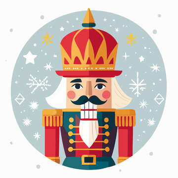 Nutcracker Soldier with Crown and Snowflakes