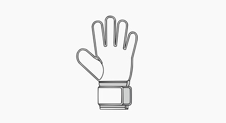 Fototapeta premium Goalkeeper Glove Outline Icon Vector Illustration