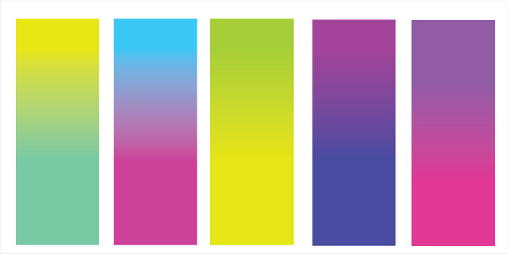Social media duotone gradient background set. Social network stories soft colorful theme pack. Rainbow graphic display, wallpaper. Modern vibrant mobile app design. Blending bright duo colors template