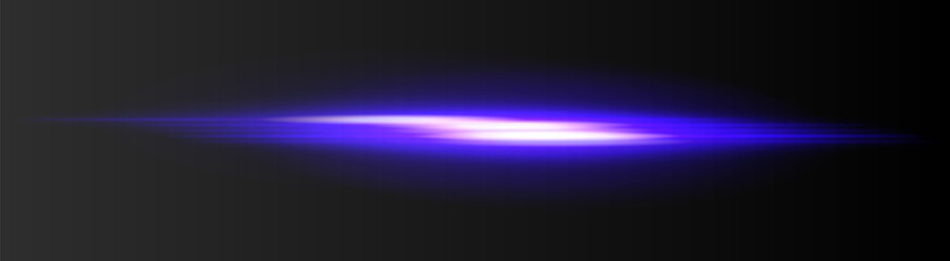 Fototapeta premium Abstract light streak composition. Elongated horizontal glow with layered motion blur, concentrated luminous center fading into soft diffusion across dark background.