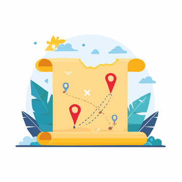 Map with route and location pins