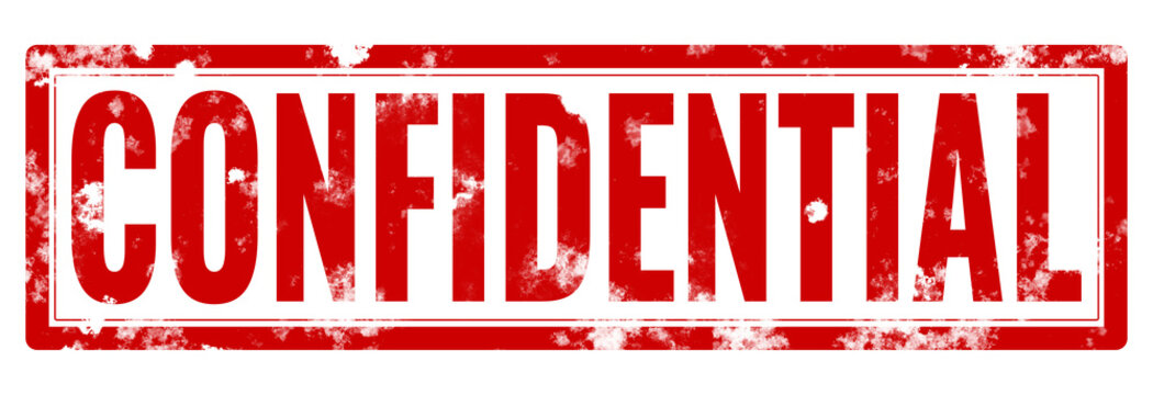 Red confidential rubber stamp seal