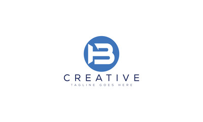 Modern blue letter b logo design within a circle shape with creative text © Md