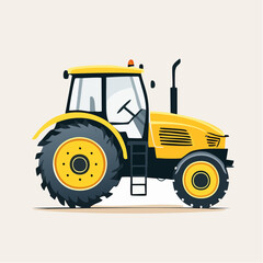 Obraz premium Yellow Tractor Illustration