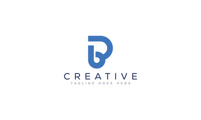 Blue letter b logo with creative text letter b graphic design © Md