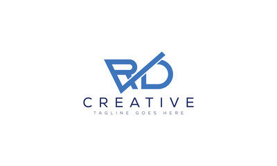 Creative logo with letters b and d diagonal line abstract design, creative © Md