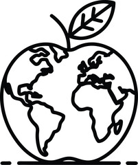 Fototapeta premium Global Ecology Concept with Earth Map inside Apple Graphic
