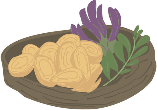 Plate of Astragalus Milkvetch Herb