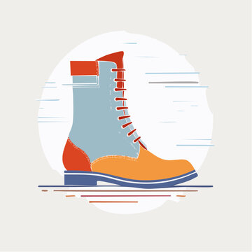 Stylized Illustration of a Combat Boot