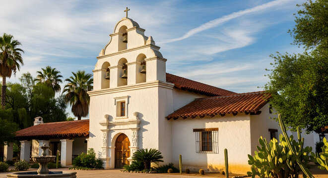Old Spanish Style Church Building Architecture 1.