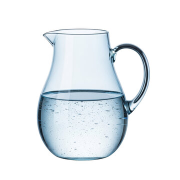Glass pitcher with water on a table