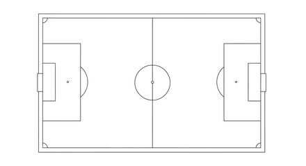 Soccer field diagram with goals. © TheArk