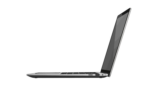 Laptop computer in open position.