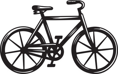 Fototapeta premium Hand Drawn bicycle illustration isolated on background. Black icon silhouette vector