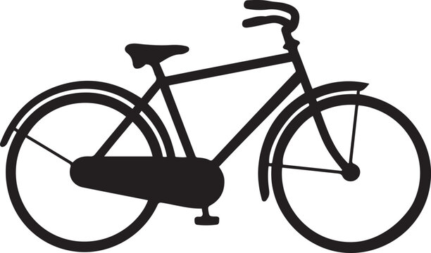 Hand Drawn bicycle illustration isolated on background. Black icon silhouette vector
