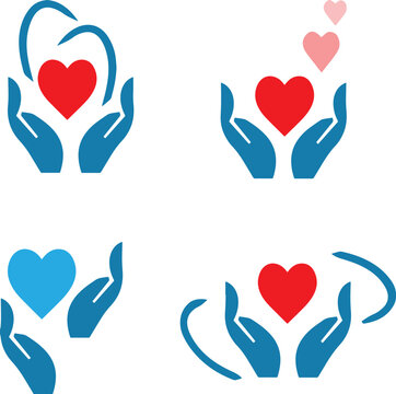 Illustrazione vettoriale di mani aperte che accolgono cuori provenienti dall&rsquo;alto, simbolo di amore, cura, generosit&agrave; e connessione emotiva. Ideale per temi romantici, solidariet&agrave; e benessere.	
