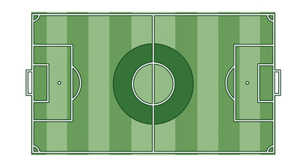 Soccer field green striped pitch layout. © TheArk