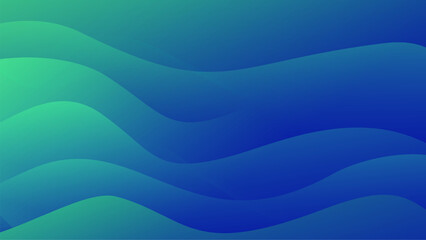 Obraz premium Abstract Deep Blue and Green Layered Wave Background