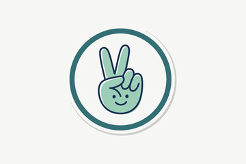 Fototapeta premium Friendly Peace Sign Smiley Hand Icon1.eps